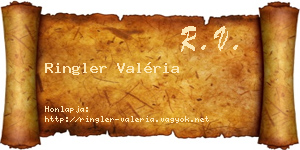 Ringler Valéria névjegykártya